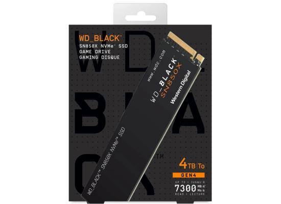 WD BLACK SN850X 4TB PCIe 4.0 NVMe M.2 SSD-Sequential Read/Write (7300/6600 MB/s)