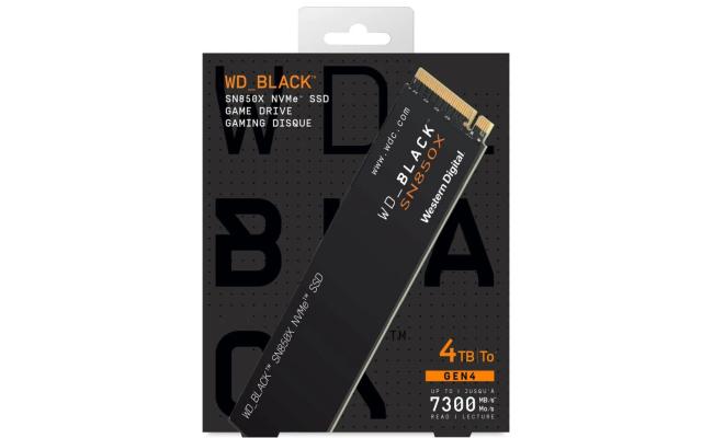 WD BLACK SN850X 4TB PCIe 4.0 NVMe M.2 SSD-Sequential Read/Write (7300/6600 MB/s)