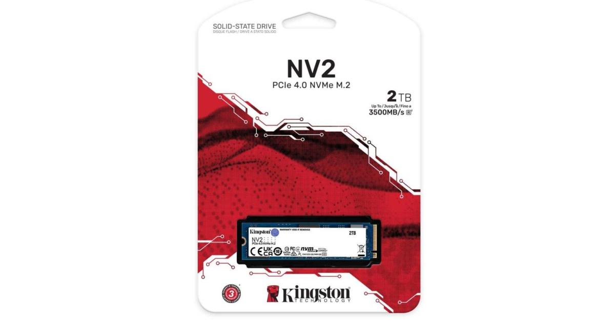Kingston NV2 2TB M.2 NVMe PCIe 4.0, GEN 4 SSD Up To 3500/2100 MB/s