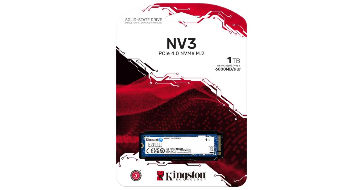 Buy Kingston NV3 PCIe 4.0 NVMe M.2 SSD 1TB [SNV3S/1000G