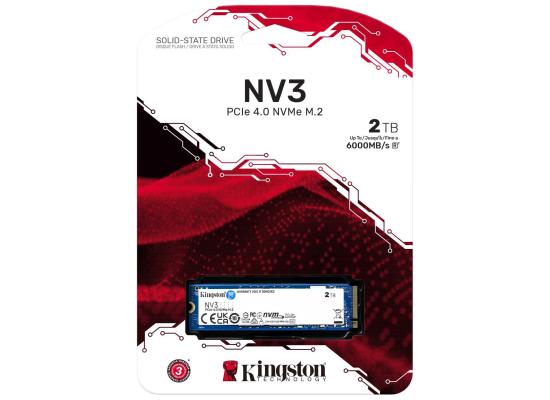 Kingston NV3 2TB M.2 NVMe PCIe 4.0, GEN 4 SSD Up To 6000/5000 MB/s Read/Write