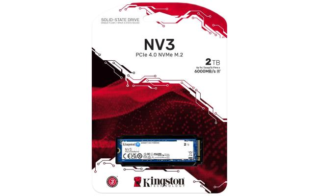 Kingston NV3 2TB M.2 NVMe PCIe 4.0, GEN 4 SSD Up To 6000/5000 MB/s Read/Write