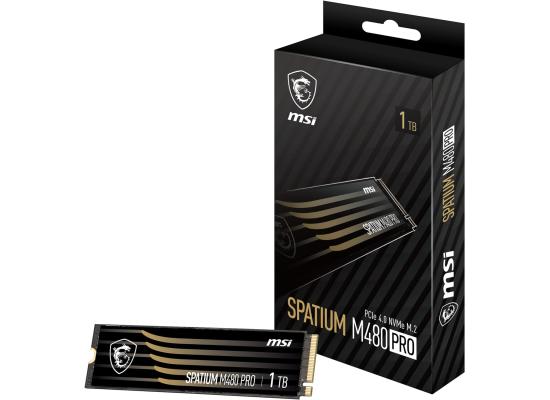 MSI SPATIUM M480 PRO 1TB Gen4 PCIe 4.0 NVMe M.2 SSD, 3D NAND - Sequential Read/Write (7400/6000 MB/s)