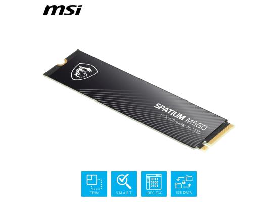 MSI SPATIUM M560 2TB PCIe 5.0 NVMe M.2 SSD, 3D NAND Memory - Sequential Read/Write (10300/8700 MB/s)