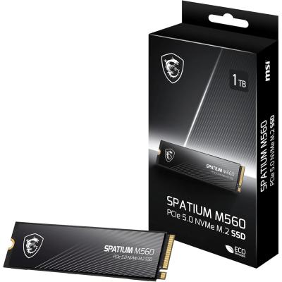 MSI SPATIUM M560 1TB PCIe 5.0 NVMe M.2 SSD, 3D NAND Memory - Sequential Read/Write (10200/8400 MB/s)