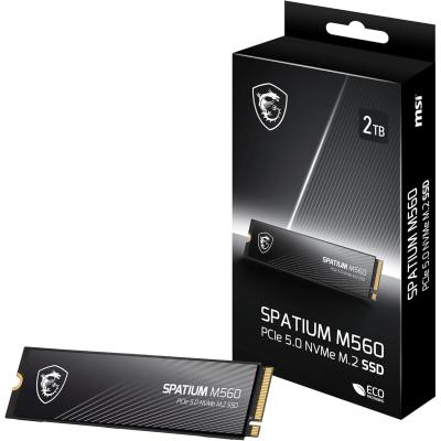 MSI SPATIUM M560 2TB PCIe 5.0 NVMe M.2 SSD, 3D NAND Memory - Sequential Read/Write (10300/8700 MB/s)