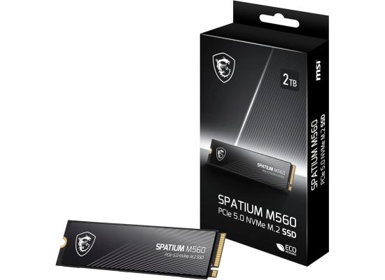 MSI SPATIUM M560 2TB PCIe 5.0 NVMe M.2 SSD, 3D NAND Memory - Sequential Read/Write (10300/8700 MB/s)