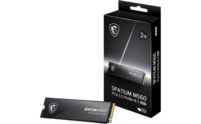 MSI SPATIUM M560 2TB PCIe 5.0 NVMe M.2 SSD, 3D NAND Memory - Sequential Read/Write (10300/8700 MB/s)