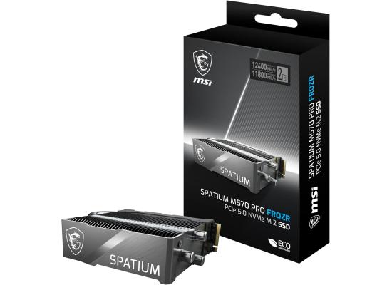 MSI SPATIUM M570 PRO 2TB Gen5 PCIe 5.0 NVMe M.2 SSD FROZR, 3D NAND - Sequential Read/Write (12400/11800 MB/s)