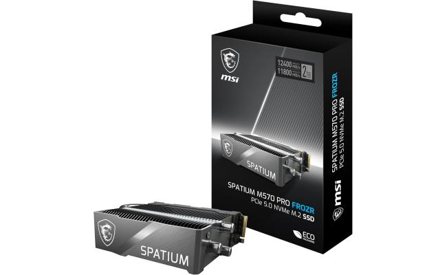 MSI SPATIUM M570 PRO 2TB Gen5 PCIe 5.0 NVMe M.2 SSD FROZR, 3D NAND - Sequential Read/Write (12400/11800 MB/s)