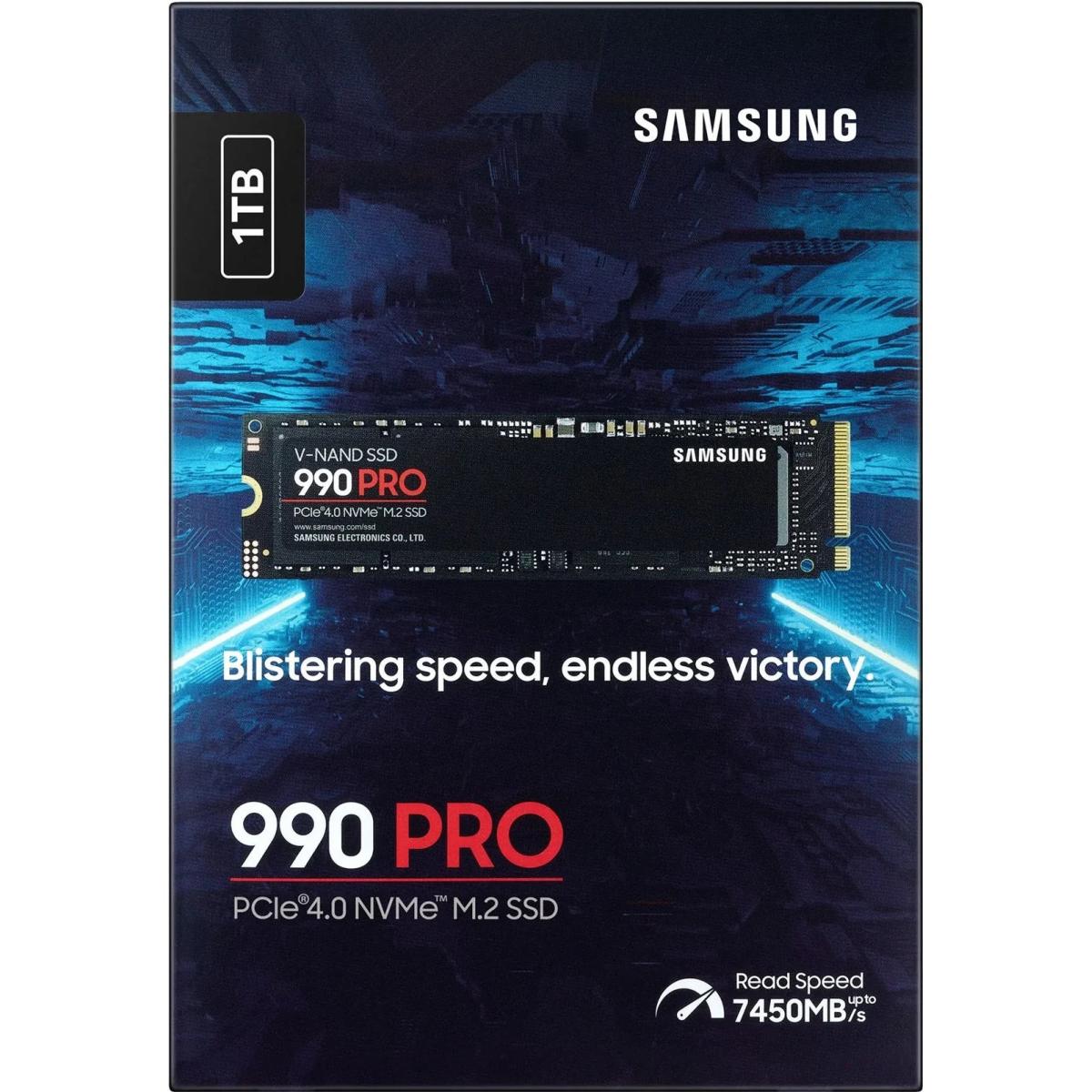 Samsung 990 PRO 1TB PCIe 4.0 NVMe M.2 SSD-Sequential Read/Write (7450/6900 MB/s)