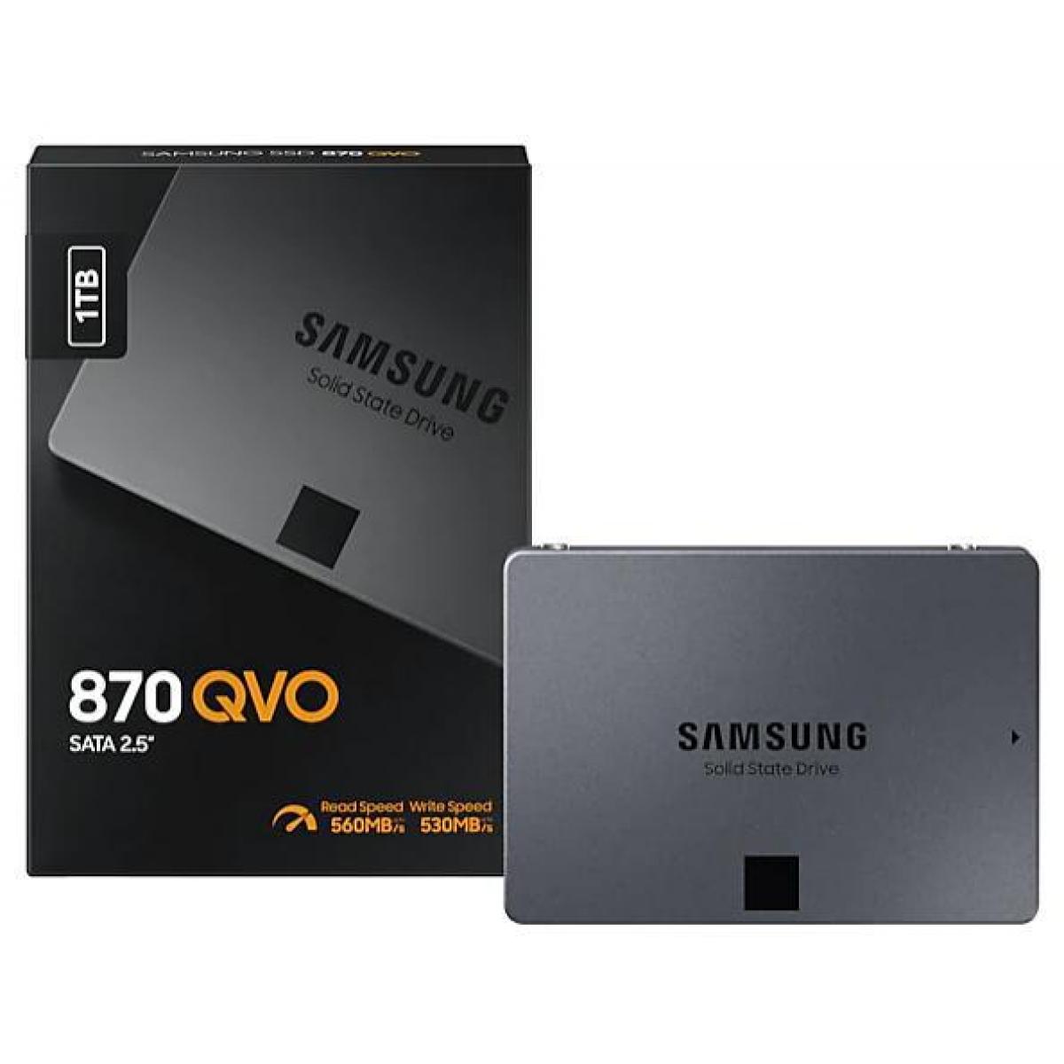 Samsung SSD 870 QVO 1TB, Form Factor 2.5”, Intelligent Turbo Write,V-NAND reliability Latest 4-bit MLC technology, Black