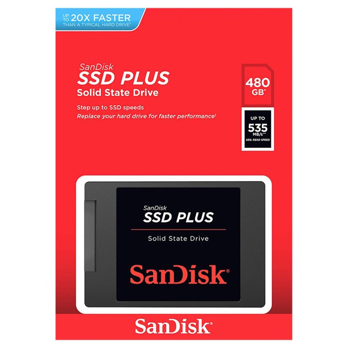 SanDisk SSD PLUS 480GB,SATA III MLC Internal 2.5' Solid State Drive Up To (535MB Read-445MB Write )