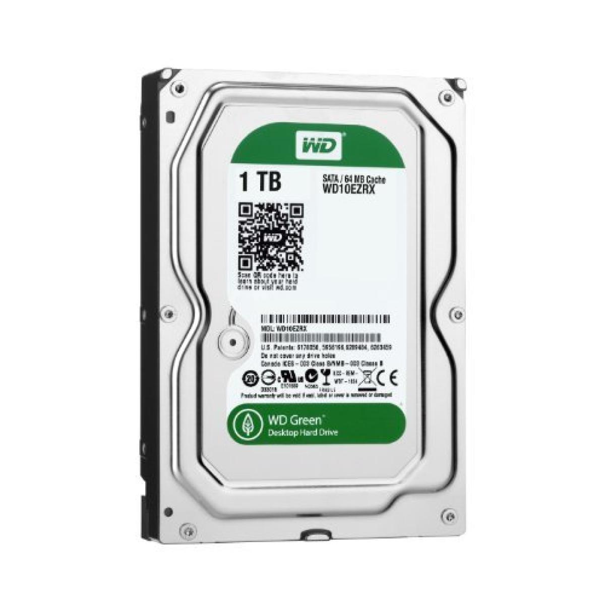 WD Green 1TB Hard Drive - 5400 RPM Class - SATA 6 Gb/s - 64 MB Cache - 3.5Inch