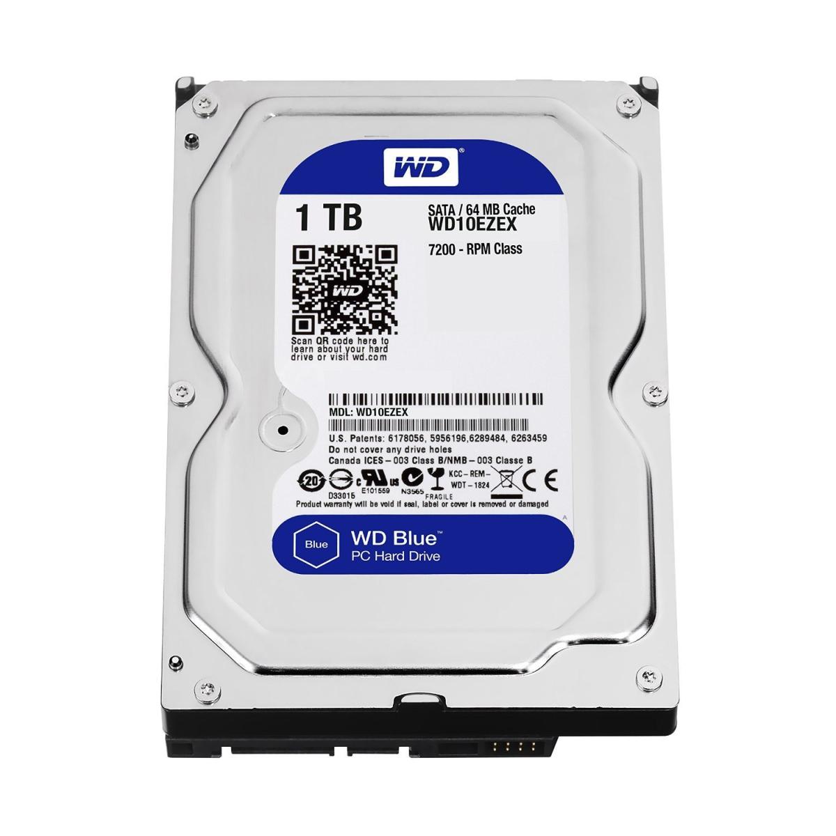 Western Digital Blue HDD Desktop Storage 1TB 7200RPM SATA 6 Gb/s, 64 MB Cache - 3.5 Hard Drive