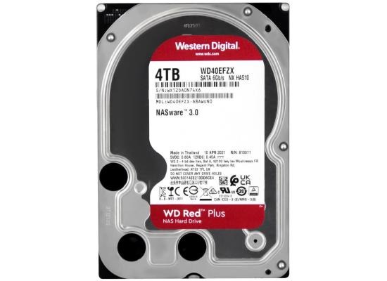 Western Digital RED PLUS HDD NAS Storage 4TB 5400RPM SATA 6Gb/s, 128MB Cache - 3.5 Hard Drive