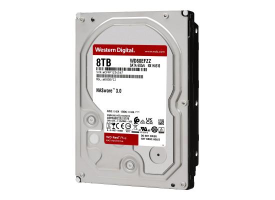 Western Digital RED PLUS HDD NAS Storage 8TB 5400RPM SATA 6Gb/s, 128MB Cache - 3.5 Hard Drive