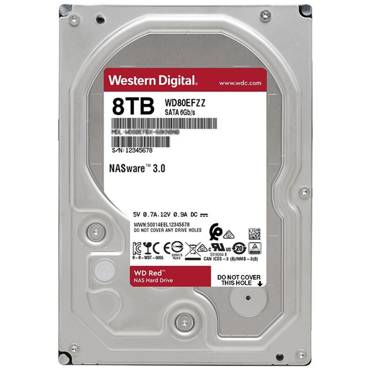 Western Digital RED PLUS HDD NAS Storage 8TB 5400RPM SATA 6Gb/s, 128MB Cache - 3.5 Hard Drive