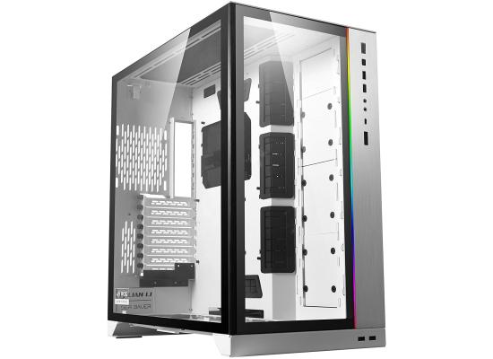 Lian Li O11 Dynamic XL ROG Certified (White) Mid Tower Tempered Glass Gaming Case w/ ARGB Front Bar