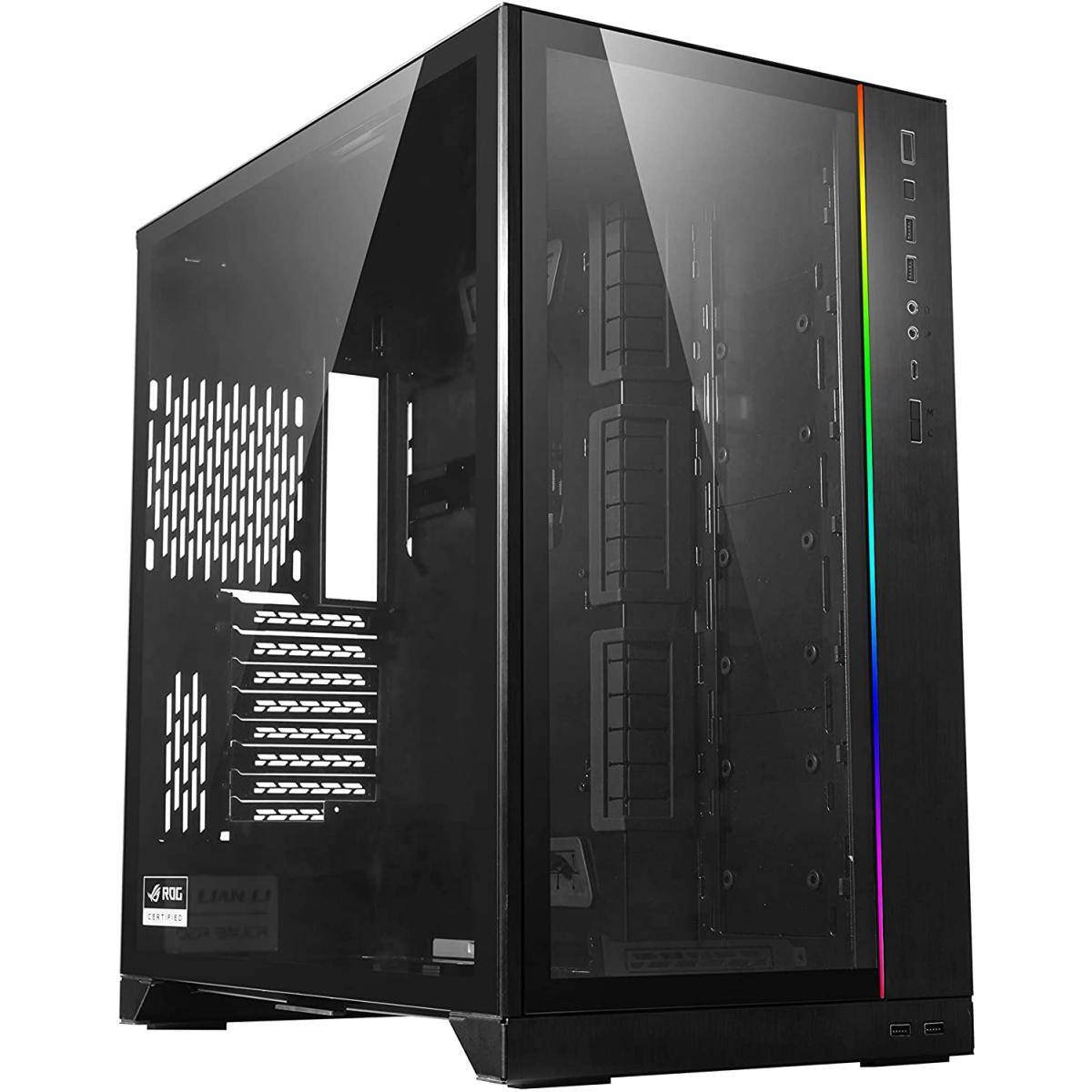 Lian Li O11 Dynamic XL ROG Certified (Black) Mid Tower Tempered Glass Gaming Case w/ ARGB Front Bar