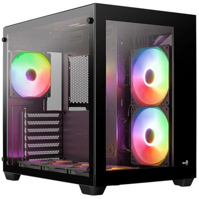 AeroCool Dryft ARGB Stylish w/ Panoramic View ATX Mid Tower Tempered Glass Gaming Case w/ 6 ARGB fans + 7-Port Fan PWM ARGB Hub