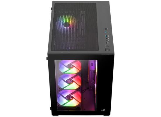 AeroCool Dryft ARGB Stylish w/ Panoramic View ATX Mid Tower Tempered Glass Gaming Case w/ 6 ARGB fans + 7-Port Fan PWM ARGB Hub