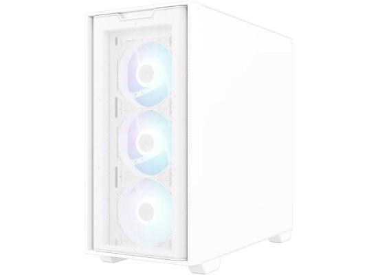 ASUS A21 PLUS (White) Micro-ATX ARGB Mid Tower Tempered Glass Gaming Case, Front Performance Mesh Panel w/ 4 x120mm ARGB Fan