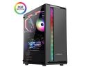 ABKONCORE L850 V1 Front RGB Spectrum Led Bar+1X Rear SP120 RGB Fan Tempered Glass Mid Tower Case w/ Led Button