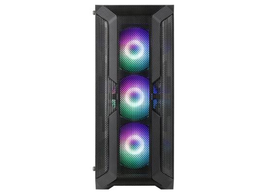 ABKONCORE H250X Premium 4x120mm Fixed Spectrum Colors Fan Tempered Glass Mid Tower& Front Full Mesh Design Case