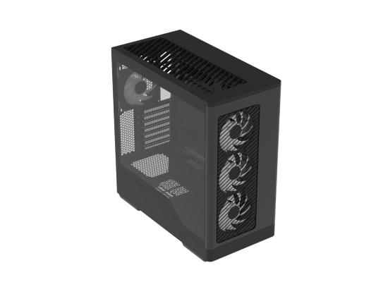 AeroCool D520A (Black) ARGB Stylish & Aesthetic Design ATX Mid Tower Tempered Glass Gaming Case w/ 4 Pre-installed 120mm ARGB Fans & Type-C (Reverse Connectors Motherboard Support)