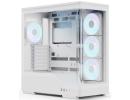 AeroCool P500A (White) ARGB Stylish Panoramic Fish Tank Design ATX Mid Tower Tempered Glass Gaming Case w/ 4 Pre-installed 120mm ARGB Fans, Type-C & BTF Compatibility (Reverse Connectors)