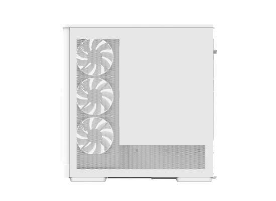 AeroCool P500A DIGI (White) ARGB Stylish Panoramic Fish Tank Design ATX Mid Tower Tempered Glass Gaming Case w/ 4 Pre-installed 120mm ARGB Fans, Type-C & BTF Compatibility (Reverse Connectors)