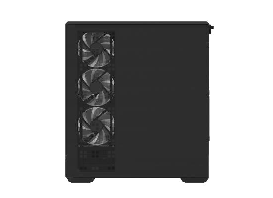 AeroCool P500B DIGI (Black) ARGB Stylish Panoramic Fish Tank Design ATX Mid Tower Tempered Glass Gaming Case w/ Dot-Pixel Display For System Stats, 4 Pre-installed 120mm ARGB Fans, Type-C & BTF Compatibility