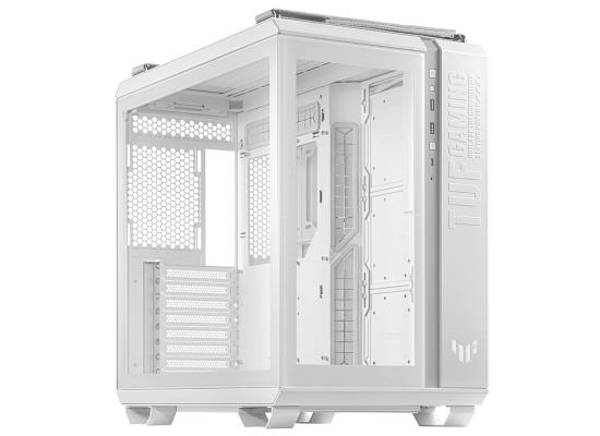 ASUS TUF Gaming GT502 (White) Panoramic Dual Chamber Mid-Tower Tempered Glass Gaming Case w/ Full Modular Design, Type-C, Tool-Free Side Panels