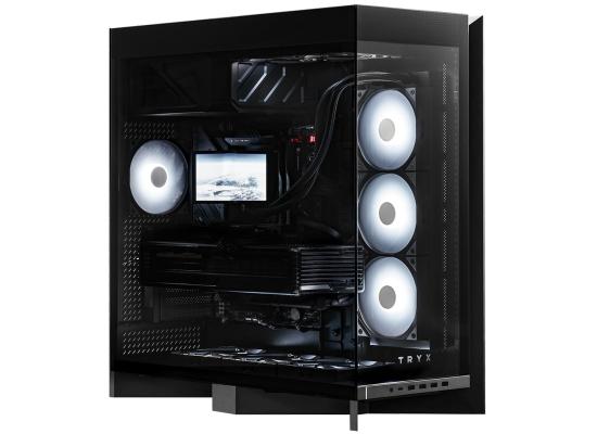 TRYX LUCA L70 (Black) E-ATX Mid Tower Aesthetic Panoramic Tempered Glass Design Gaming case, Type-C, Up To 420mm Radiator, BTF Support