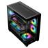 darkFlash C218M Micro ATX Mid Tower Modern Aesthetic ARGB Gaming case, Panoramic Tempered Glass Design, w/ 3 ARGB Fans (Black)