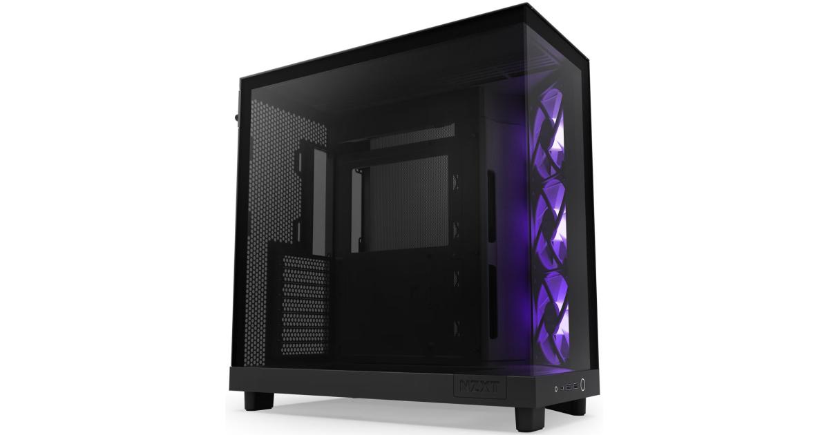 NZXT H6 Flow RGB Perforated Compact Dual-Chamber Mid-Tower Tempered ...