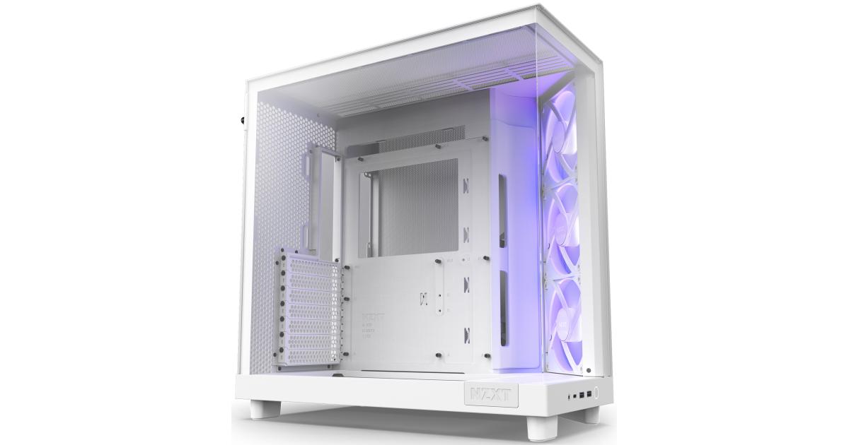 NZXT H6 Flow RGB Perforated Compact Dual-Chamber Mid-Tower Tempered ...