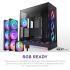 NZXT H9 Flow RGB+ (2025) Panoramic Perforated Dual-Chamber Mid-Tower Tempered Glass New Design Gaming Case w/ 2X F420 RGB Core Single-Frame Fans + 1XF120 RGB Core & Back-Connect Ready - Black