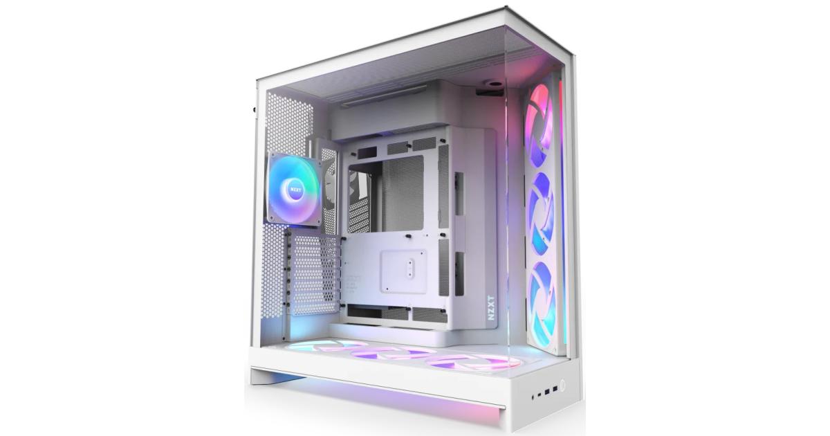 NZXT H9 Flow RGB+ (2025) Panoramic Perforated Dual-Chamber Mid