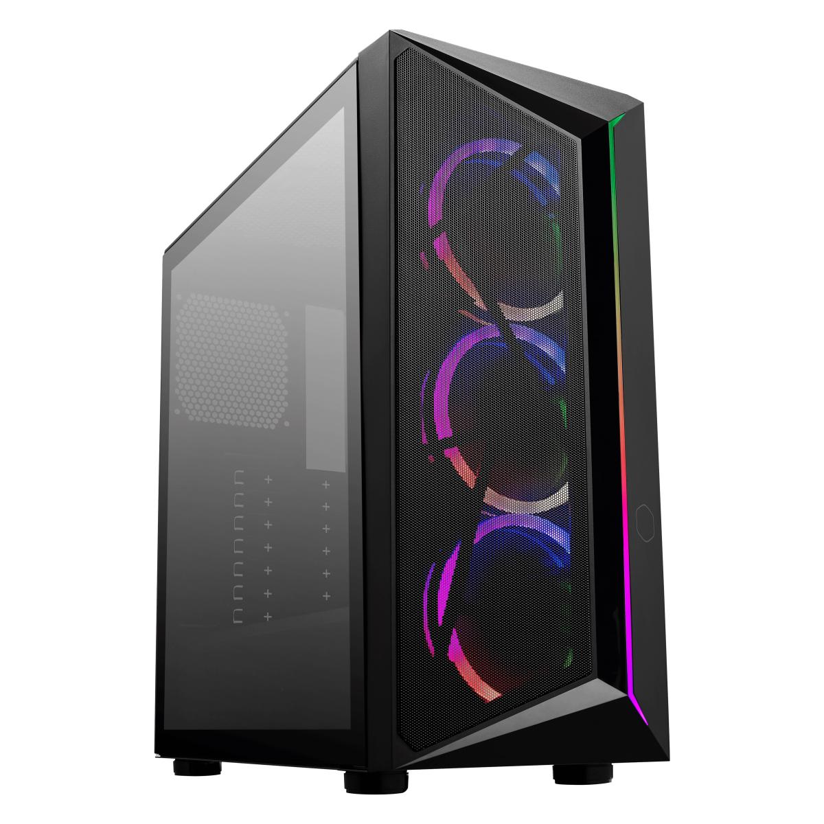 COOLER MASTER CMP 510 ARGB Mid Tower Tempered Glass Gaming Case w/ 3 x120mm ARGB Fan & ARGB Strip