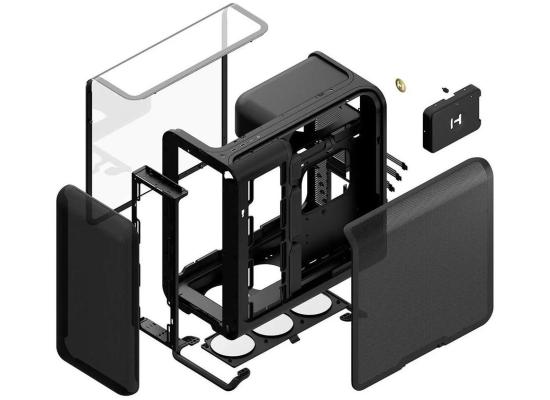 HYTE X50 ATX Mid Tower Modern Performance Case, Micro Mesh Ventilation, Thick Laminated Acoustic Glass (Pitch Black)