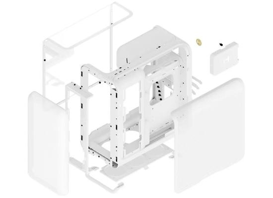 HYTE X50 ATX Mid Tower Modern Performance Case, Micro Mesh Ventilation, Thick Laminated Acoustic Glass (Snow White)