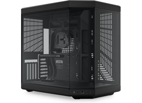 HYTE Y70 Standard Edition (Non-Touch) Dual Chamber ATX Mid Tower Modern Aesthetic Gaming case, Enhanced Edition, Panoramic Tempered Glass Design, w/ PCIE 4.0 Riser Cable (Pitch Black)