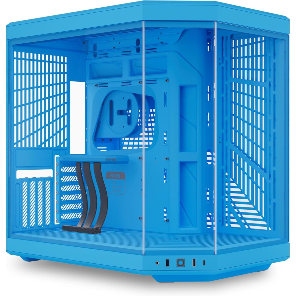 HYTE Y70 Standard Edition (Non-Touch) Dual Chamber ATX Mid Tower Modern Aesthetic Gaming case, Enhanced Edition, Panoramic Tempered Glass Design, w/ PCIE 4.0 Riser Cable (Blueberry Milk)