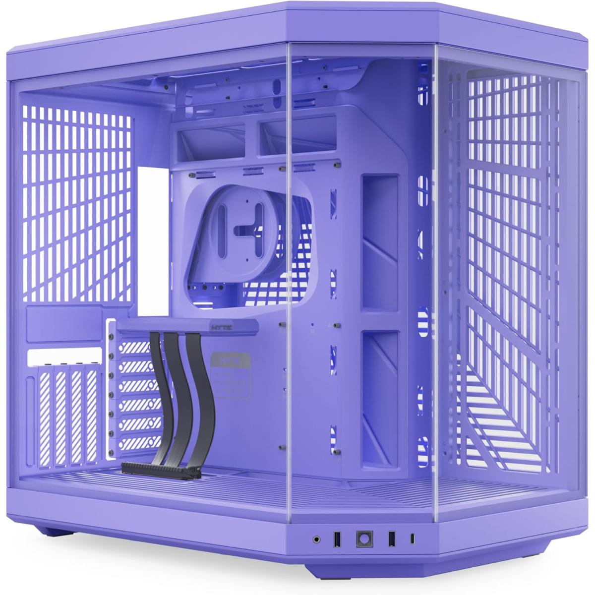 HYTE Y70 Standard Edition (Non-Touch) Dual Chamber ATX Mid Tower Modern Aesthetic Gaming case, Enhanced Edition, Panoramic Tempered Glass Design, w/ PCIE 4.0 Riser Cable (Taro Milk)