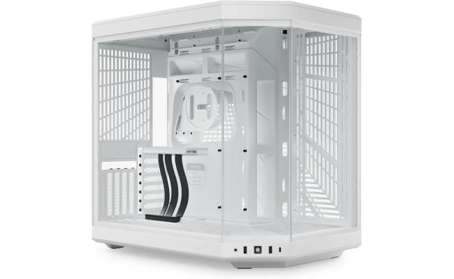 HYTE Y70 Standard Edition (Non-Touch) Dual Chamber ATX Mid Tower Modern Aesthetic Gaming case, Enhanced Edition, Panoramic Tempered Glass Design, w/ PCIE 4.0 Riser Cable (Snow White)