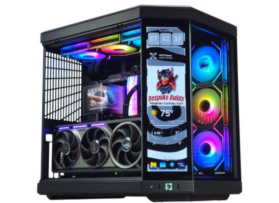 HYTE Y70 Touch Infinite Dual Chamber ATX Mid Tower Modern Aesthetic Gaming case, Enhanced Edition, Panoramic Tempered Glass Design, w/ 14.9”  IPS 2.5 60Hz KTouchscreen & PCIE 4.0 Riser Cable (Black)