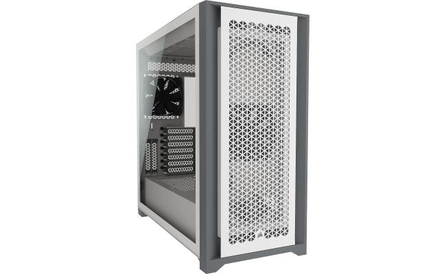 Corsair iCUE 5000D AIRFLOW Tempered Glass Mid-Tower ATX Gaming Case, High-Airflow Front Panel Includes 2x 120mm Fans-White
