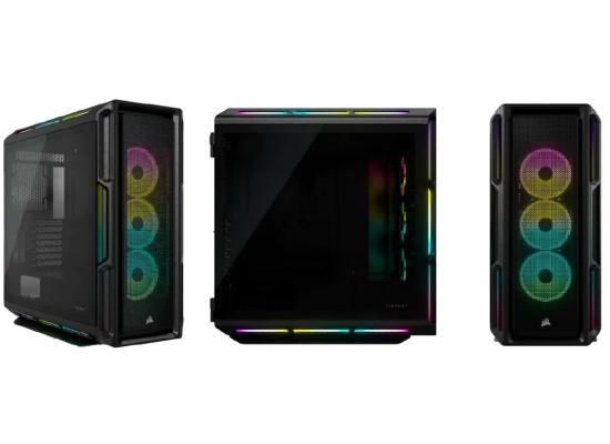 Corsair iCUE 5000T RGB Tempered Glass Mid-Tower ATX Gaming Case Includes 3x LL120 RGB Fans & Surround Integrated Leds-Black